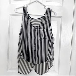 High low sheet striped top